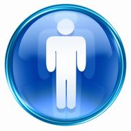men icon blue isolated on white background