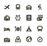 Transport and travel vector image icon set