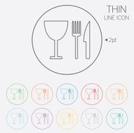 Eat sign icon Knife fork and wineglass
