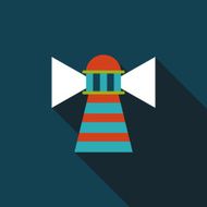 Lighthouse flat icon with long shadow
