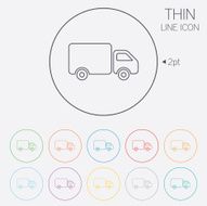 Delivery truck sign icon Cargo van symbol N2