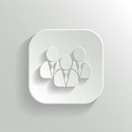 User group network icon - vector white app button N2