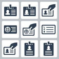 ID card vector icons set