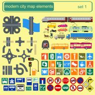 Modern city map elements for generating your own infographics N2