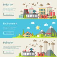 Set of modern flat design conceptual ecological illustrations