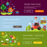 Set of modern flat design farm and agriculture icons elements