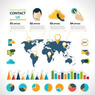 Contact us infographics set