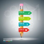 Creative template with pencil ribbon banner