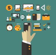 Flat design Business concept with hand Education infographic N2