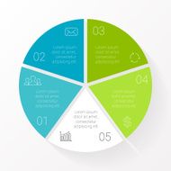 Vector circle infographic Template for cycle diagram graph presentation and N5