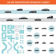 Car transportation infographic elements and icons set