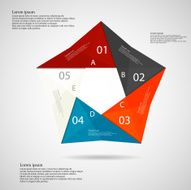 Pentagon origami infographic light
