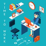 Time to work concept Business corporate process infographic element