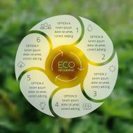 Crcle ecology infographic Nature blur background