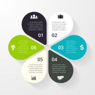 Business circle infographic diagram presentation 6 steps