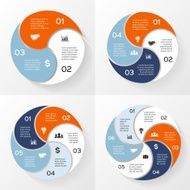 Business circle infographic diagram 3 4 5 6 steps
