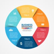 Infographic diagram 6 steps options