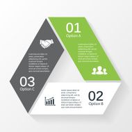 Triangle arrows infographic diagram 3 options