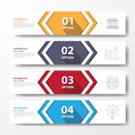 Design flat shadow step number banners graphic or website Vecto N3