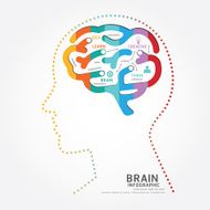 infographics vector brain design diagram point style template N2