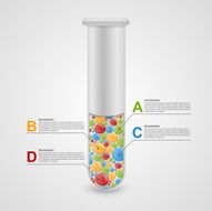 Infographic on medicine in the form of test tubes