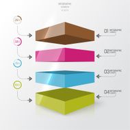 Modern template with colored column divided into sectors