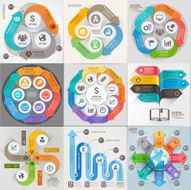 Arrows business marketing infographic template