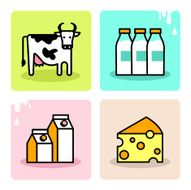 Dairy milk icon set