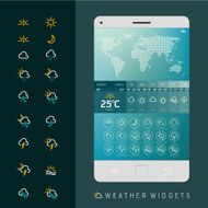 Weather widgets vector template