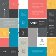 Square template diagram Flat vector tab N9