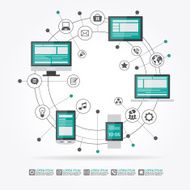 Flat Design Background Network Connection