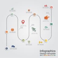 Infographic report template with arrows and icons Vector