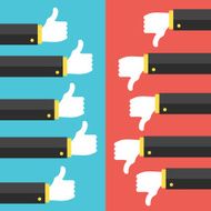 Like and dislike social network discussion concept