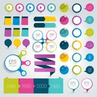 Big set infographics flat design elements schems charts buttons