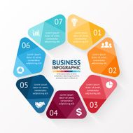 Vector circle infographic Template for cycle diagram graph presentation and N8