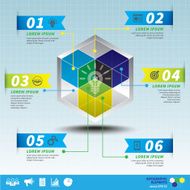 Cube business infographic template vector