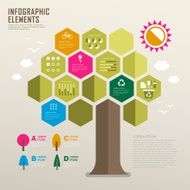 flat design infographic with tree element