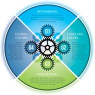 Infographic four step cogs design