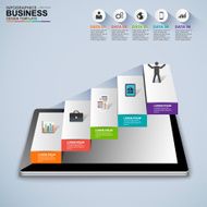 Infographics business stair step success vector design template N4