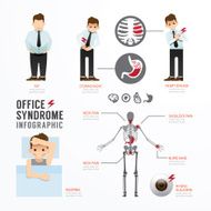 Infographic office syndrome Template Design Concept Vector