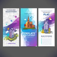 Vector flyer concept banner with abstract geometric background