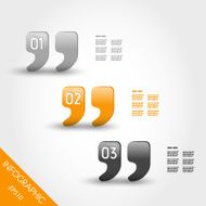 three orange striped infographic quotes with numbers