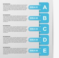 Infographics design with colored paper bookmarks