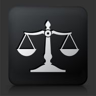 Black Square Button with Justice Balance Icon