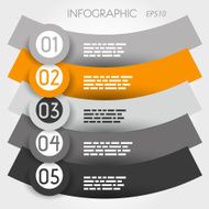 orange reversed arc infographic five options with big rings