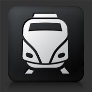 Black Square Button with Train