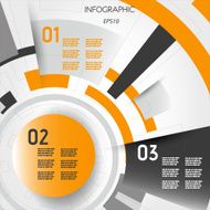 orange abstract technical infographic layout with rings