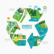 Infographic energy template design Protect world concept N3