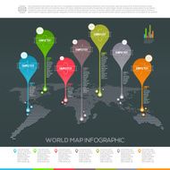 World map infographic with pointers N2
