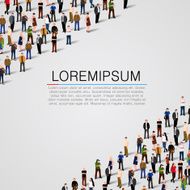 Large group of people on white background
